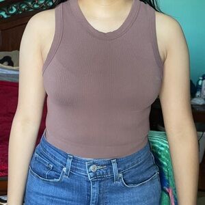 Women's Brown Sleeveless Top